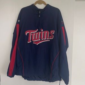 Vintage Majestic Cool Base Minnesota Twins Pullover Jacket Size XL